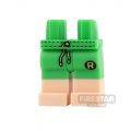 LEGO Mini Figure Legs – Bright Green Shorts with Robin Logo